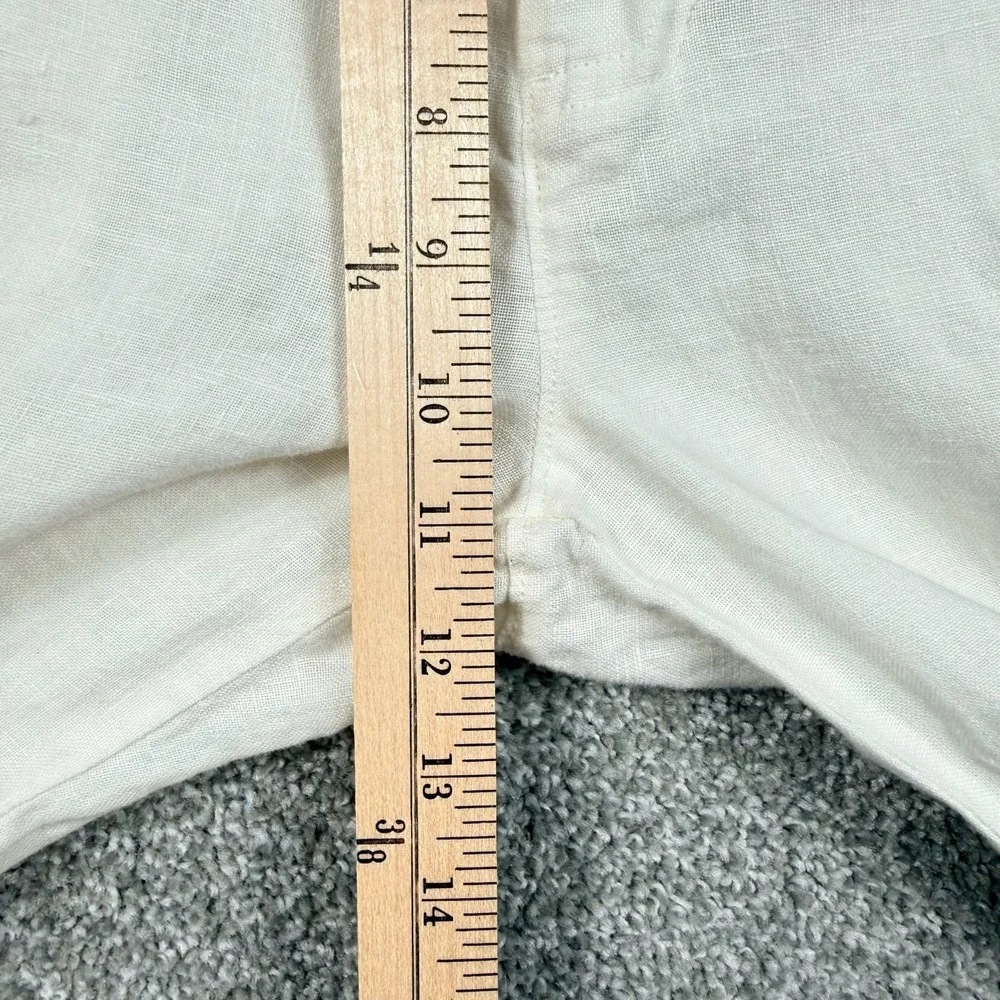Toscano Firenze 100% Linen Drawstring Pants Men's M 34x33 Ivory Resort Beach